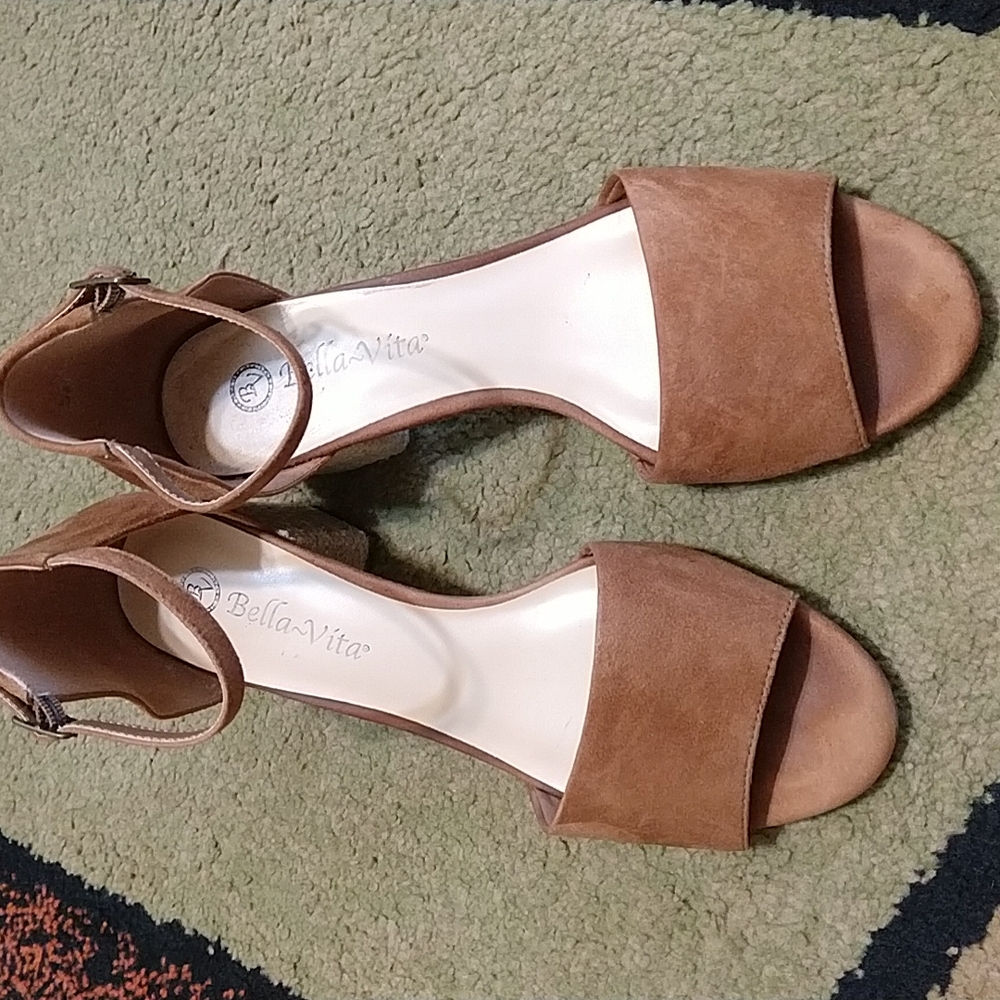 Bella Vita Genuine Suede Heeled Sandals Made in Italy